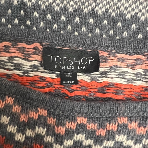 Topshop Winter Print Sweater Dress - Picture 4 of 4